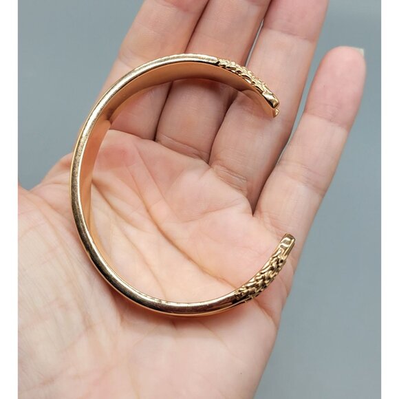 Rose Gold Signed Bangle Cuff Bracelet B1A - Picture 4 of 9